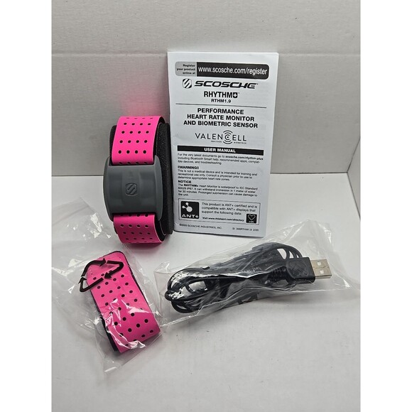 Scosche Rhythm+ Plus Armband Heart Rate Monitor Bluetooth ANT+ Calories Pink - Picture 13 of 13
